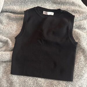 Zara black crop top